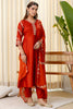Beautifull Rust Orange Silk Blend Embroidered Anarkali Salwar Suit Designer Dupatta