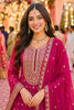 Beautifull Real Georgette Rani Pink Embroidered Sharara Suit Designer Dupatta