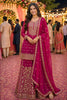 Beautifull Real Georgette Rani Pink Embroidered Sharara Suit Designer Dupatta
