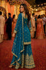 Royal Teal Blue Georgette Embroidered Sharara Suit Designer Dupatta