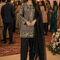 Elegant Black Embroidered Salwar Suit Designer Net Dupatta for Women