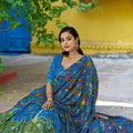 Trendy Royal Blue Tassar Silk Kalamkari Print Lehenga Choli with Designer Dupatta