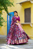 Lovely Pink Tassar Silk Kalamkari Print Lehenga Choli with Designer Dupatta
