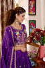 Beatiful Purple Satin Silk Embroidered Lehenga Choli with Designer Dupatta