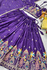 Beatiful Purple Satin Silk Embroidered Lehenga Choli with Designer Dupatta