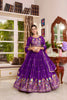 Beatiful Purple Satin Silk Embroidered Lehenga Choli with Designer Dupatta