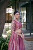 Beautiful Dusty Pink Fandy Silk Lehenga Choli with Designer Embroidered Dupatta