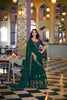 Luxury Teal Green Rangoli Silk Embroidered Lehenga Choli Designer Dupatta for Wedding