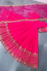 Elegant Rani Pink Embroidered Anarkali Suit Designer Net Dupatta for Women