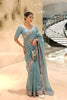 Pastel Blue Organza Saree Embroidered Border Sequins Work
