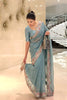 Pastel Blue Organza Saree Embroidered Border Sequins Work