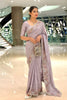 Lavender Embroidered Designer Saree Handwork Border