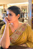 Mustard Yellow Embroidered Designer Saree Handwork Border