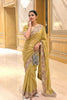 Mustard Yellow Embroidered Designer Saree Handwork Border