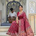 Elegant Rani Pink Georgette Saree Designer Waving Border for Wedding