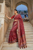 Royal Red Georgette Saree with Designer Weaving Border for Wedding