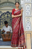 Royal Red Georgette Saree Designer Weaving Border for Wedding