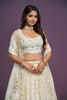 Stunning White Georgette Embroidered Lehenga Choli with Designer Dupatta for Wedding Wear