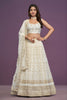 Stunning White Georgette Embroidered Lehenga Choli with Designer Dupatta for Wedding Wear