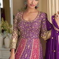 Luxury Multi Color Embroidered Gown with Designer Dupatta for Wedding