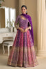 Luxury Multi Color Embroidered Gown with Designer Dupatta for Wedding