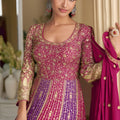 Luxury Multi Color Embroidered Wedding Gown Designer Dupatta for Women