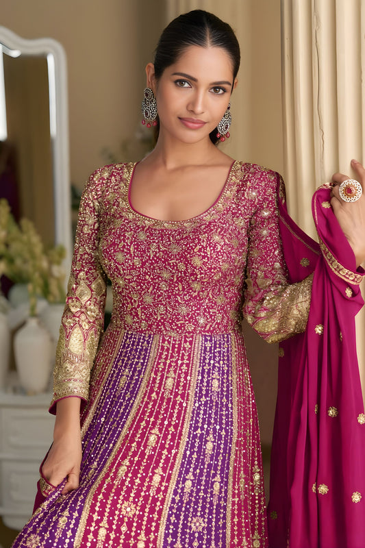 Luxury Multi Color Embroidered Wedding Gown Designer Dupatta for Women