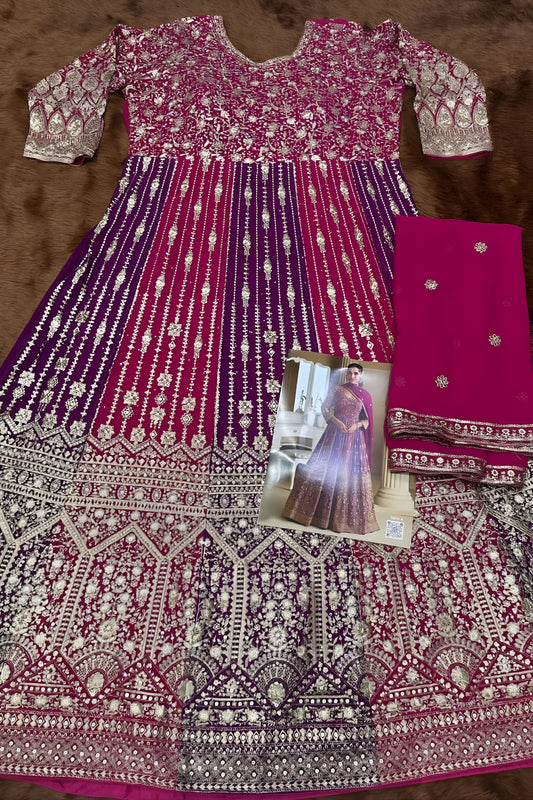 Luxury Multi Color Embroidered Wedding Gown Designer Dupatta for Women