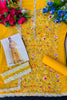 Elegant Mustard Yellow Georgette Embroidered Sharara Suit Designer Net Dupatta