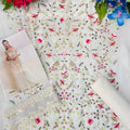 Elegant Off White Georgette Embroidered Sharara Suit Designer Net Dupatta Wedding