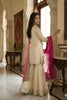 Elegant Off White Fendy Silk Embroidered Sharara Suit Hot Pink Net Dupatta