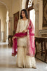 Elegant Off White Fendy Silk Embroidered Sharara Suit Hot Pink Net Dupatta