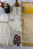 Elegant Off White Fendy Silk Embroidered Sharara Suit Yellow Net Dupatta
