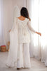 Elegant Off White Heavy Embroidered Straight Palazzo Suit Dupatta for Wedding