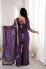 Royal Purple Heavy Embroidered Straight Palazzo Suit Dupatta