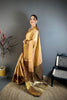 Beige Kanchipuram Silk Saree Rich Zari Weaving Maroon Border