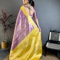 Elegant Purple Kanchipuram Silk Saree with Rich Golden Zari Border Grand Pallu