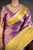 Elegant Purple Kanchipuram Silk Saree with Rich Golden Zari Border Grand Pallu