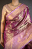 Elegant Purple Kanchipuram Silk Saree with Pink Designer Pallu