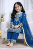 Royal Blue GMY Silk Embroidered Girls Palazzo Suit with Designer Dupatta