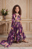 Stylish Purple Faux Georgette Floral Printed Designer Gown for Girls with Dupatta