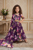 Stylish Purple Faux Georgette Floral Printed Designer Gown for Girls with Dupatta