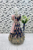 Stunning Navy Blue Faux Georgette Digital Printed Designer Gown for Girls with Dupatta