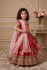 Admirable Red Faux Georgette Digital Printed Designer Gown for Girls with Dupatta