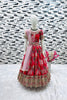 Admirable Red Faux Georgette Digital Printed Designer Gown for Girls with Dupatta