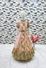 Lovely Peach Faux Georgette Digital Printed Designer Gown for Girls with Dupatta