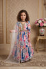 Cute Multicolor Faux Georgette Digital Printed Designer Gown for Girls with Dupatta