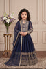 Perfect Navy Blue Faux Georgette Embroidered Designer Gown for Girls with Dupatta