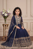 Perfect Navy Blue Faux Georgette Embroidered Designer Gown for Girls with Dupatta