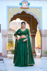 Beautiful Rama Green Silk Embroidered Lehenga Choli with Designer Dupatta for Wedding